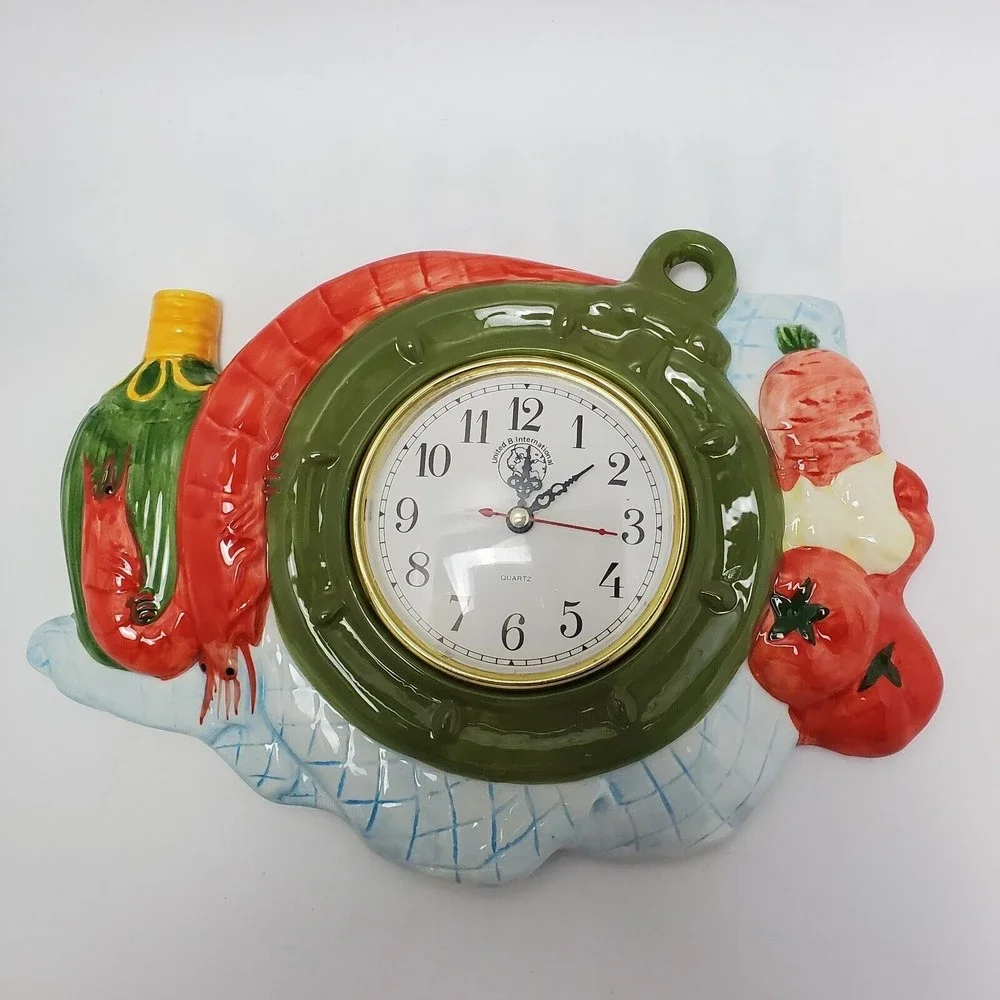 Lobster Hand Painted Fine Ceramic Ware Wall Clock United B International